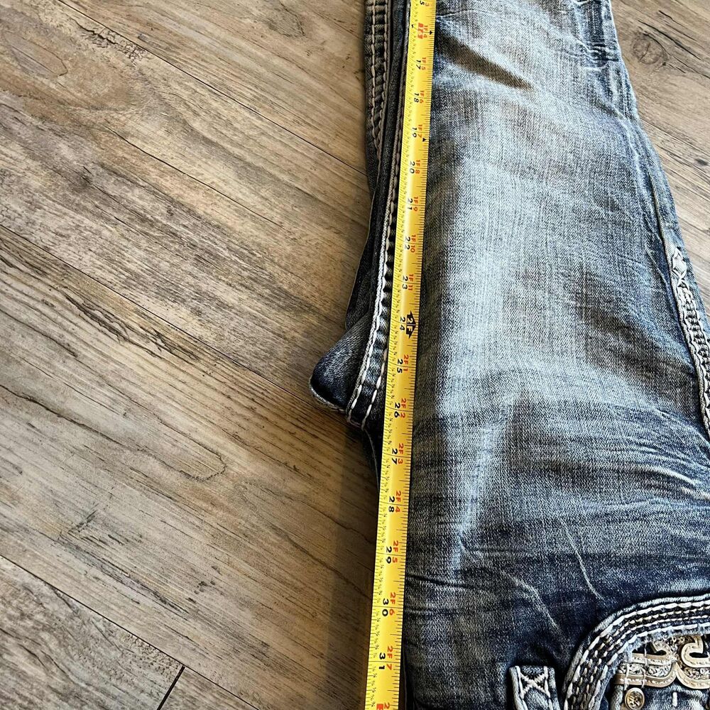 Rock Revival Jeans 26 Adalin Low Rise Ankle Skinny Stretch Jean Blue Grunge $172 - Picture 7 of 11